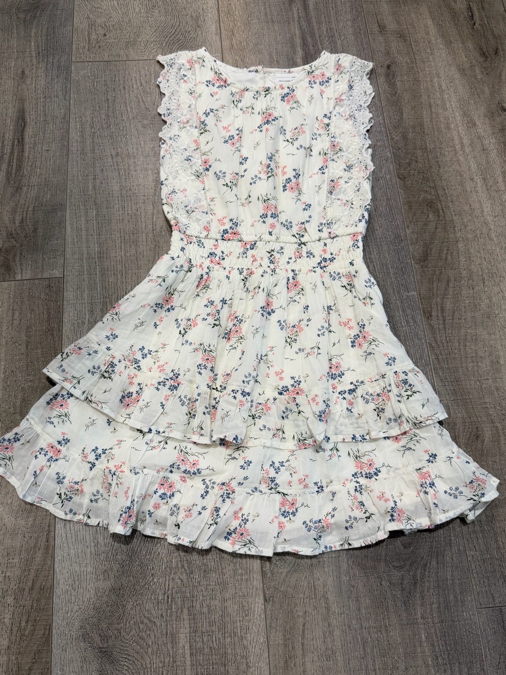 Abercrombie Kids White Floral Tiered Dress - Size 7/8